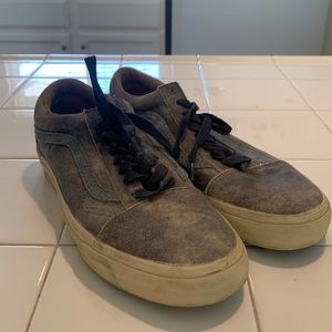 Vintage leather Old Skool Vans size 10 barley used
